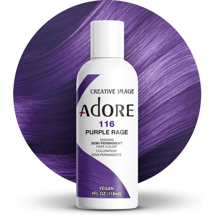 

Сияющая полуперманентная краска для волос 116 Purple Rage 118 мл Adore