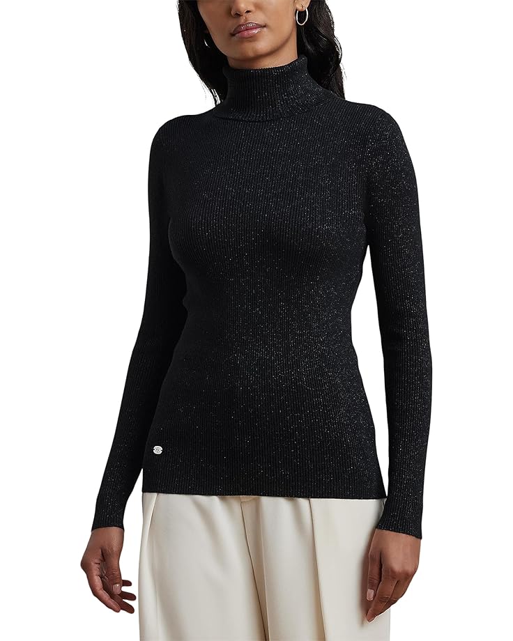 

Свитер Lauren Ralph Lauren Ribbed Turtleneck Sweater, цвет Polo Black Lurex