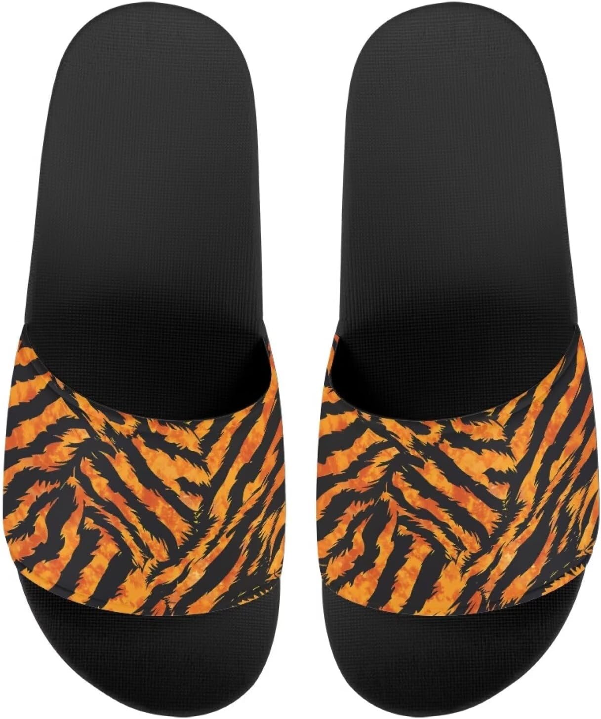 

Сандалии EVA с одной полосой, с рисунком подсолнухов, с мягкой подошвой, открытым носком, противоскользящие, на плоской подошве для женщин и мужчин Drnuikhe, Tiger Stripe