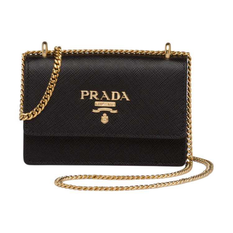 

PRADA Женский кардхолдер из сафьяновой кожи черный