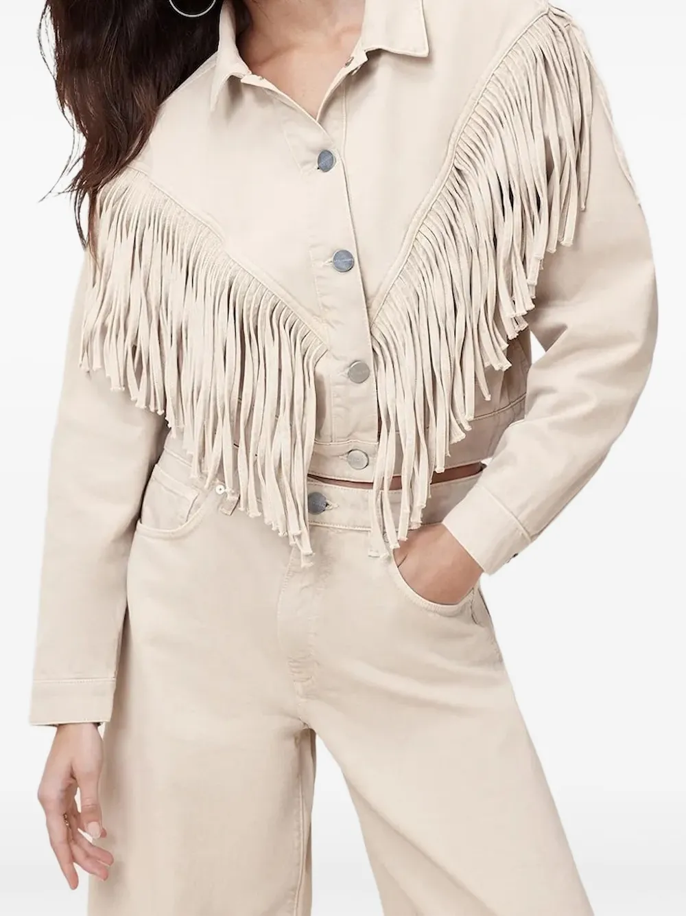 

Укороченный жакет Marlene с бахромой AllSaints, нейтральный