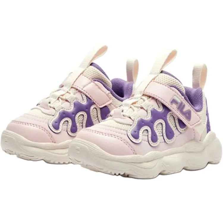 FILA KIDS Низкие детские кроссовки для малышей бело-розовые нескользящие и устойчивые к истиранию — фото 3