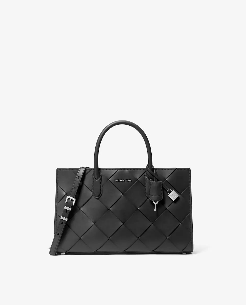 

Сумка-портфель из плетеной кожи Scarlett Michael Michael Kors, черный