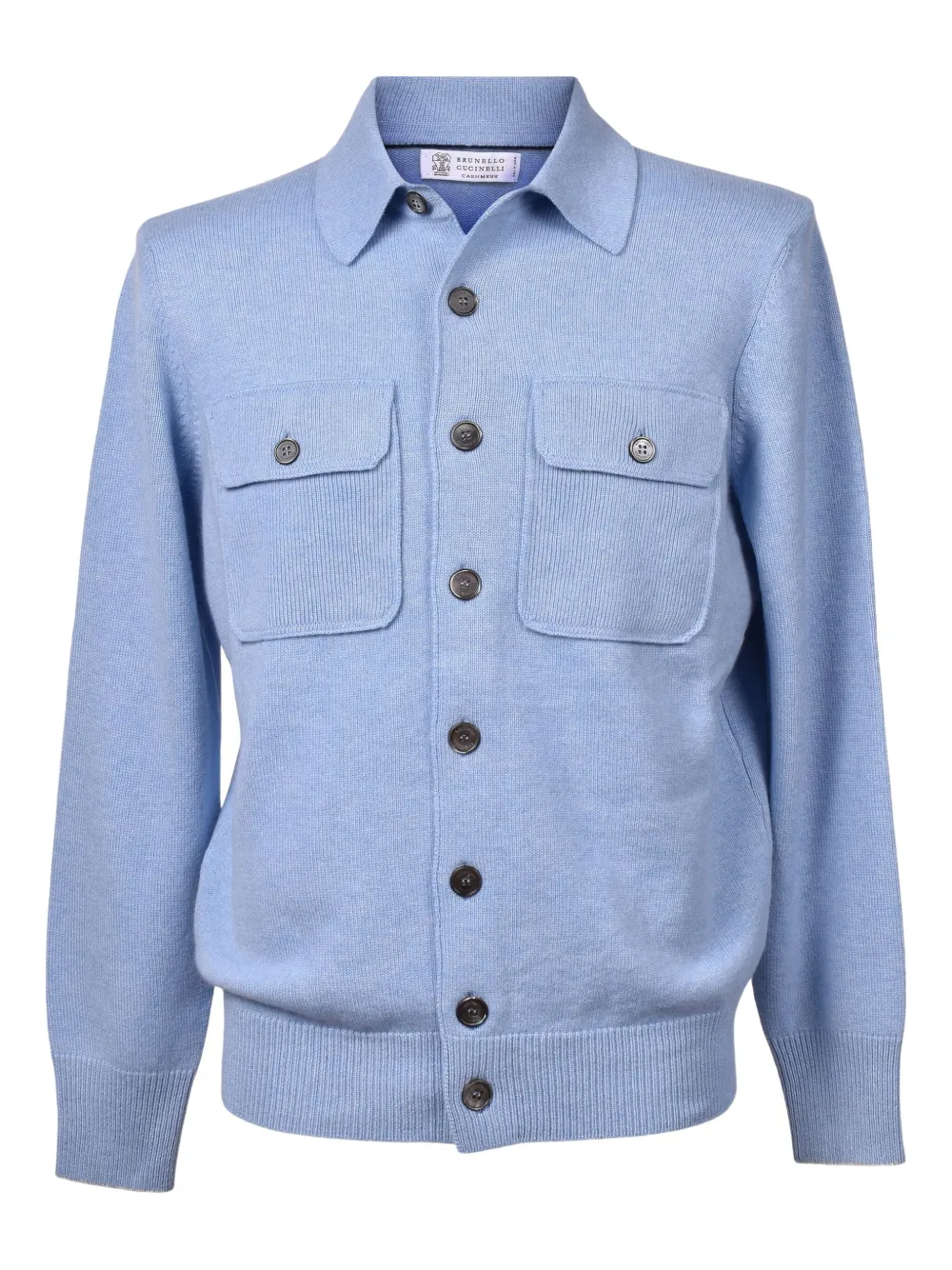

Шерстяной кардиган на пуговицах Brunello Cucinelli, синий