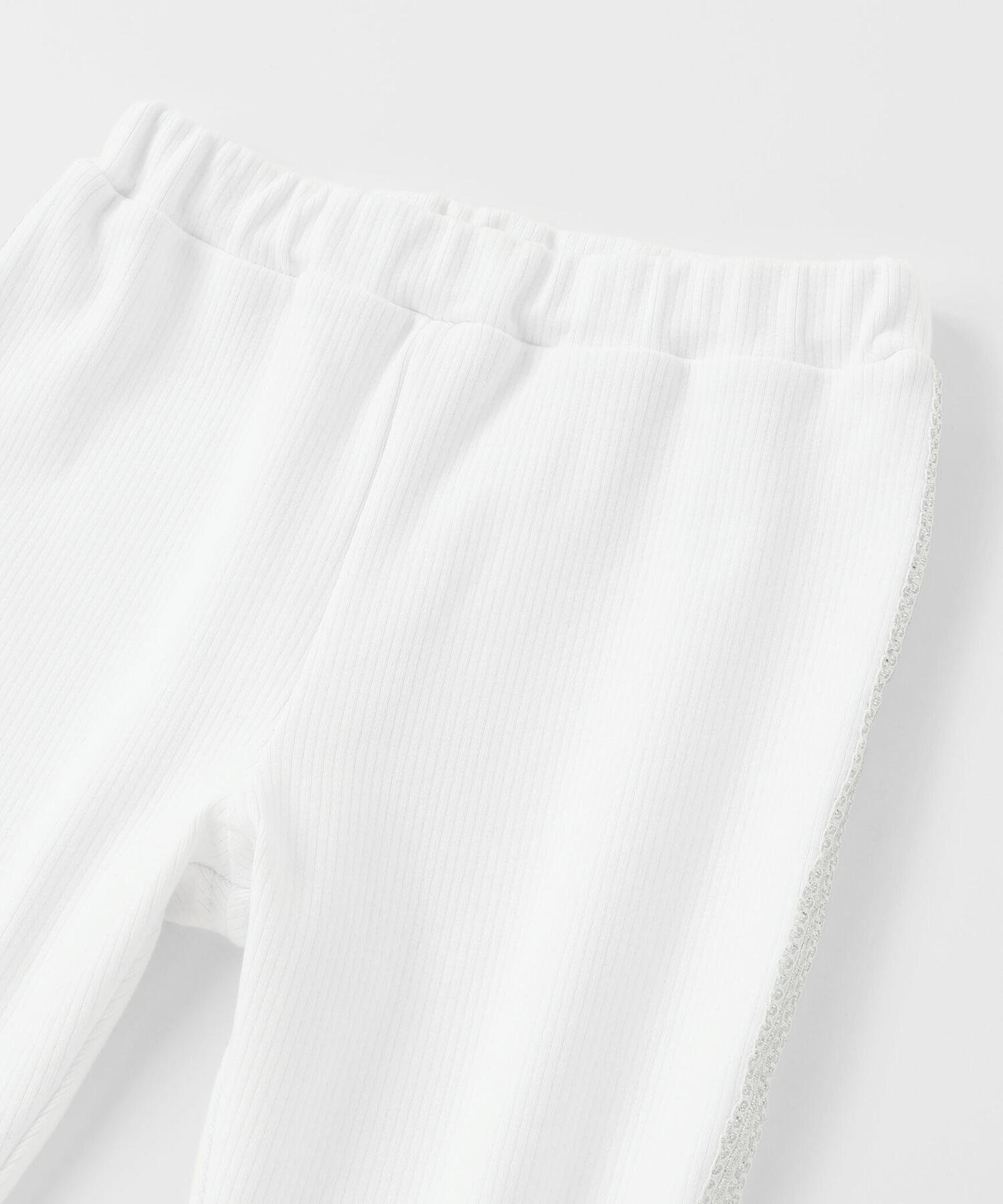 Леггинсы с кружевной отделкой по бокам (95-150 см) BeBe Petits Pois Vert, White — фото 4