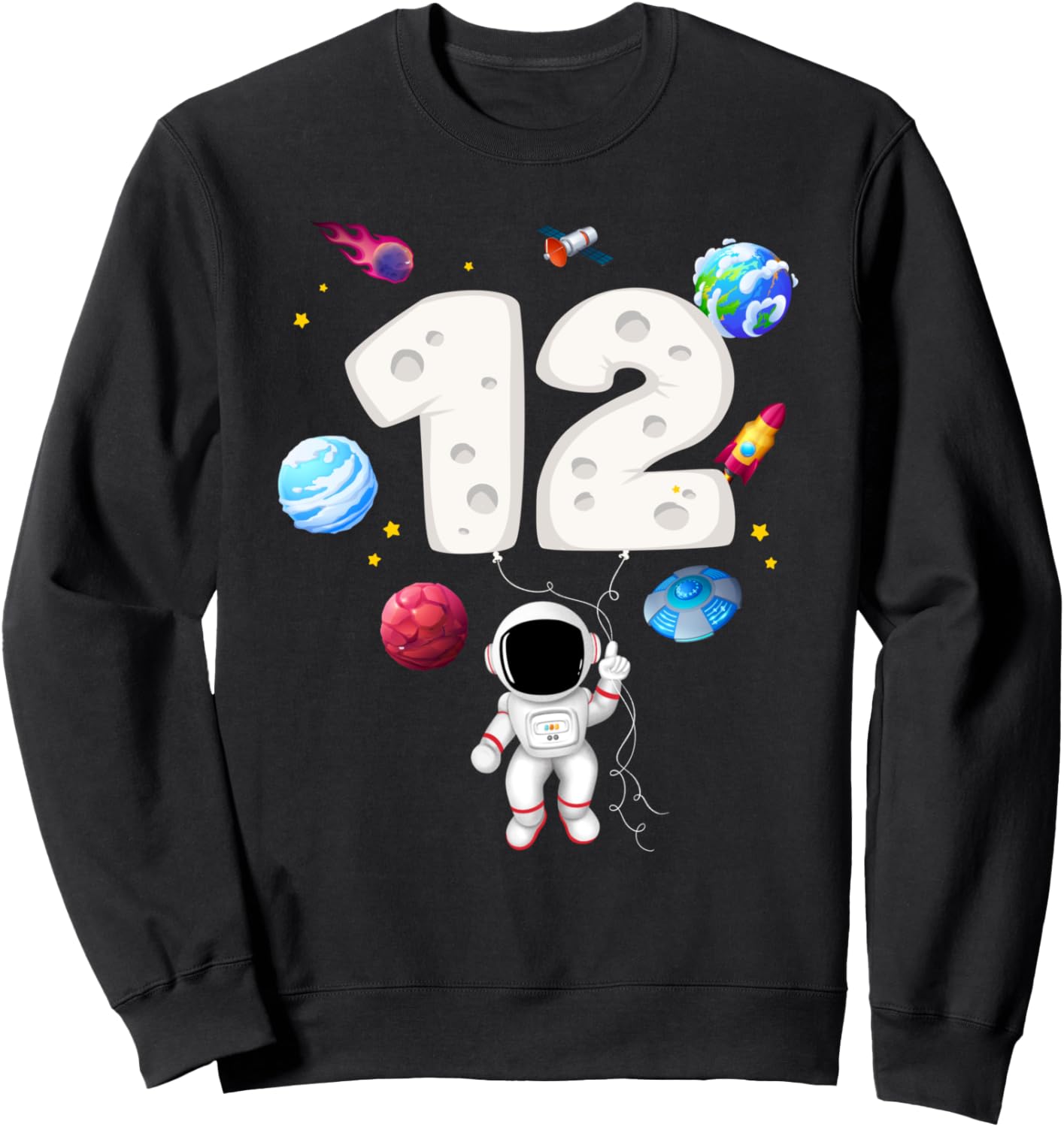 

12-й день рождения в стиле космонавта. Костюм космонавта для 12-летнего подростка. Толстовка Matching Family Astronaut Birthday Space Gift Shop, черный