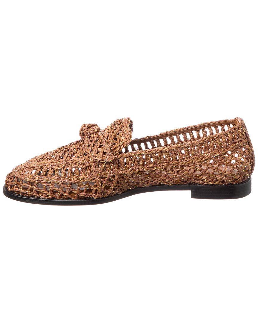Alexandre Birman Raffia Penny Loafer, коричневый — фото 2
