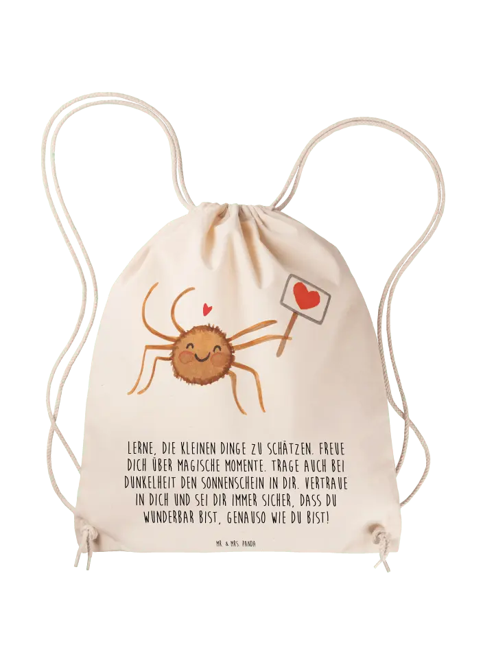 

Спортивная сумка Mr & Mrs Panda Sportbeutel Spinne Agathe Motivation, кремовый