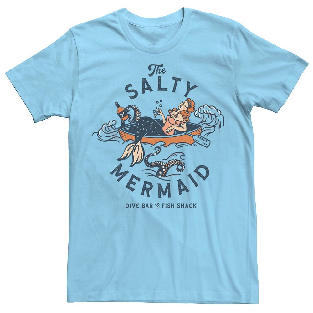 

Мужская футболка с рисунком The Salty Mermaid Dive Bar & Fish Shack Licensed Character, цвет Light Blue