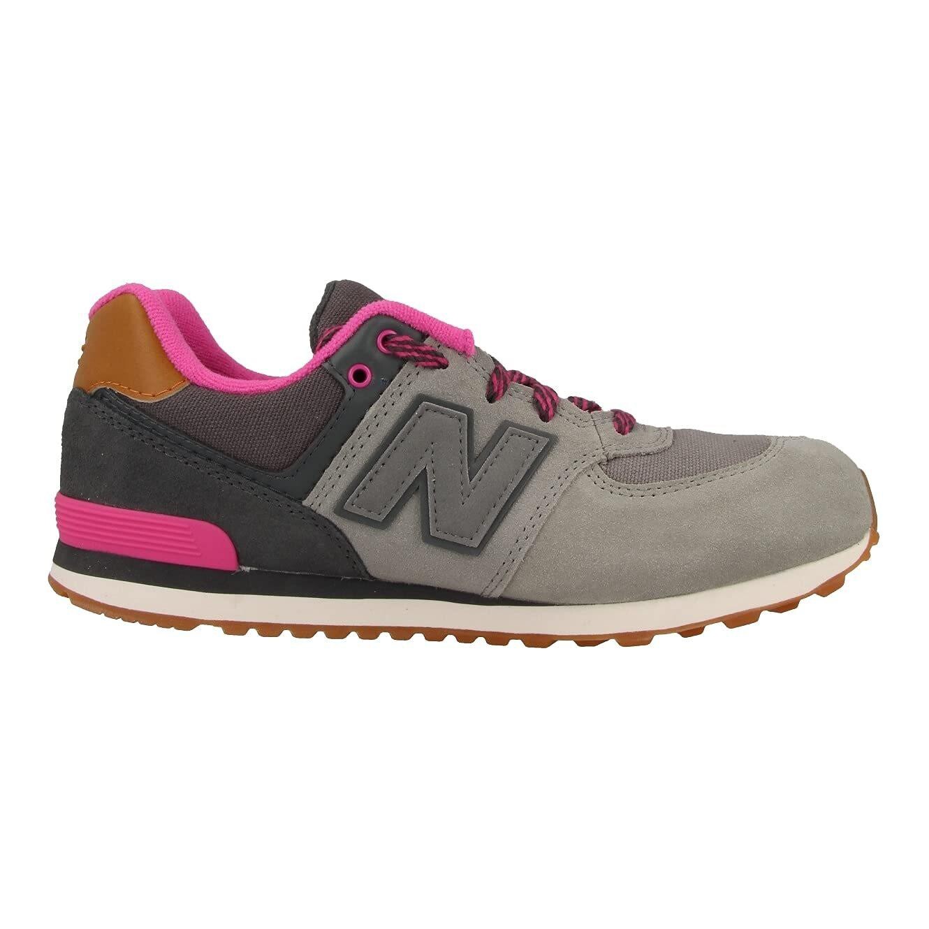 NB 574 Детские кроссовки GS с низким верхом Серый/Черный/Розовый/Белый/Коричневый New Balance — фото 2