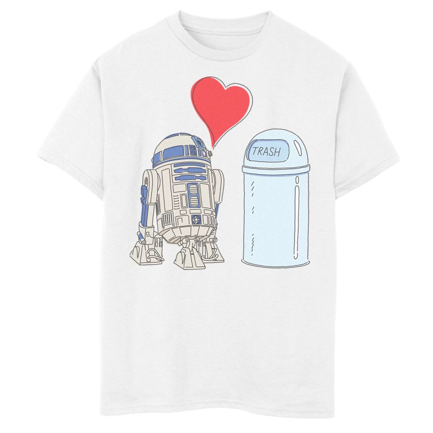 

Футболка с рисунком «Звездные войны R2-D2 Loves Trash Can» для мальчиков 8–20 лет Star Wars