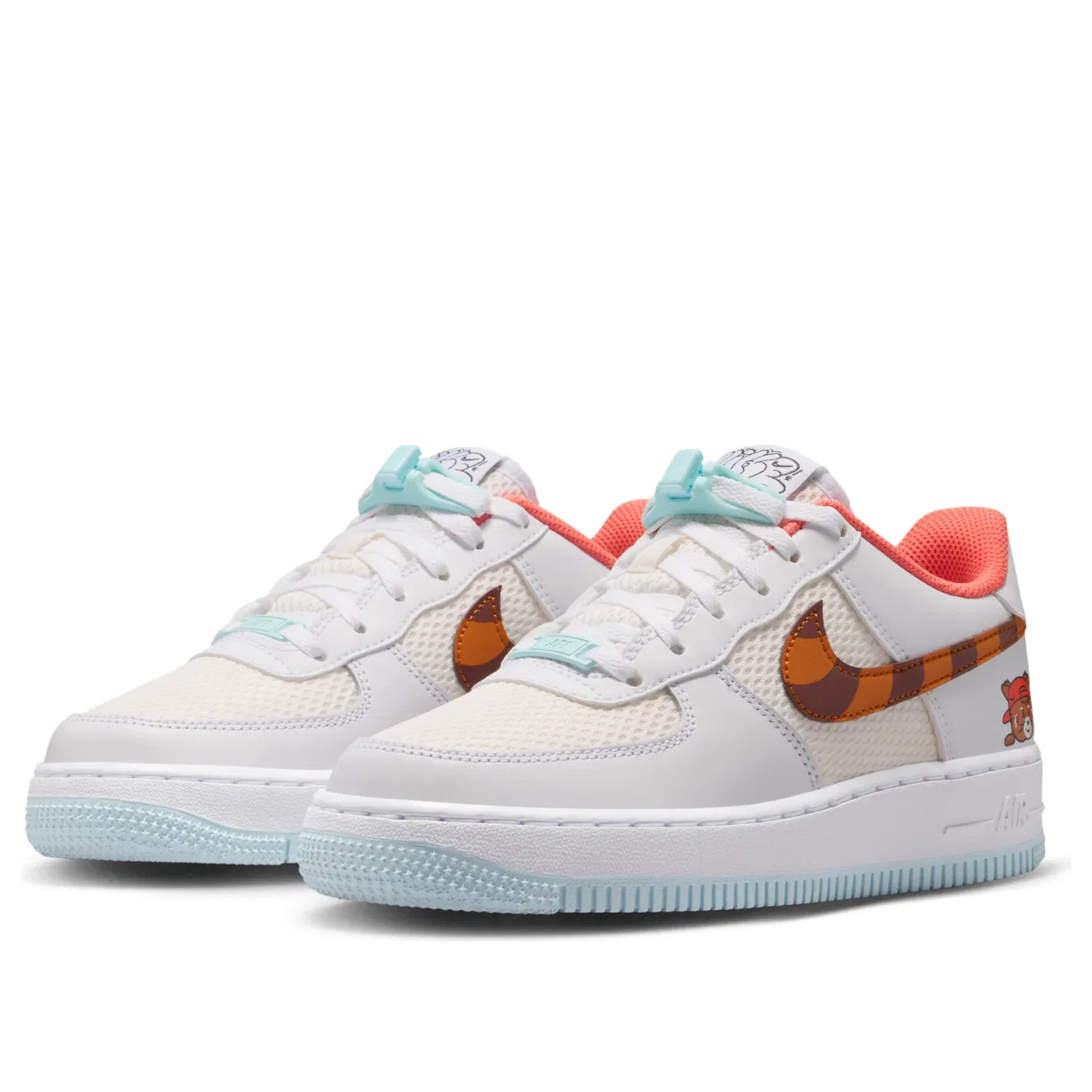 Кроссовки Nike Air Force 1 LV8 'White Glacier Blue Turf Orange' IR8259-181, белый — фото 3