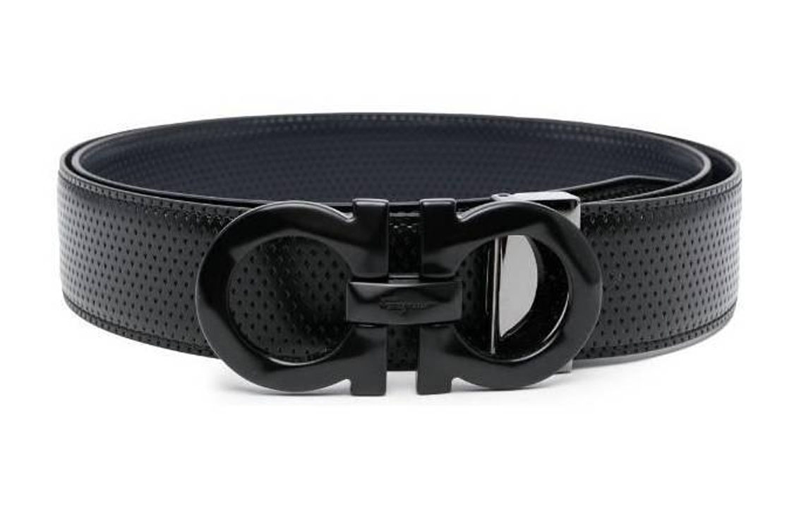 

Ferragamo Двойной регулируемый пояс Ганчини, Black