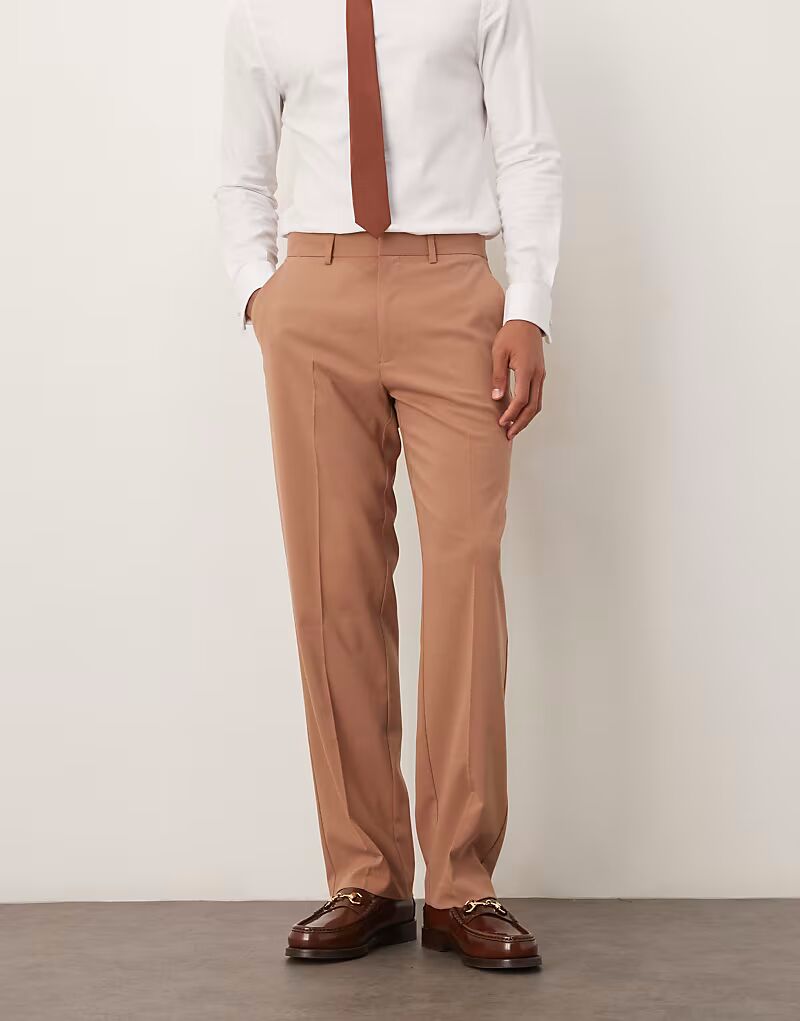 

Прямые брюки коричневого цвета Asos Design
