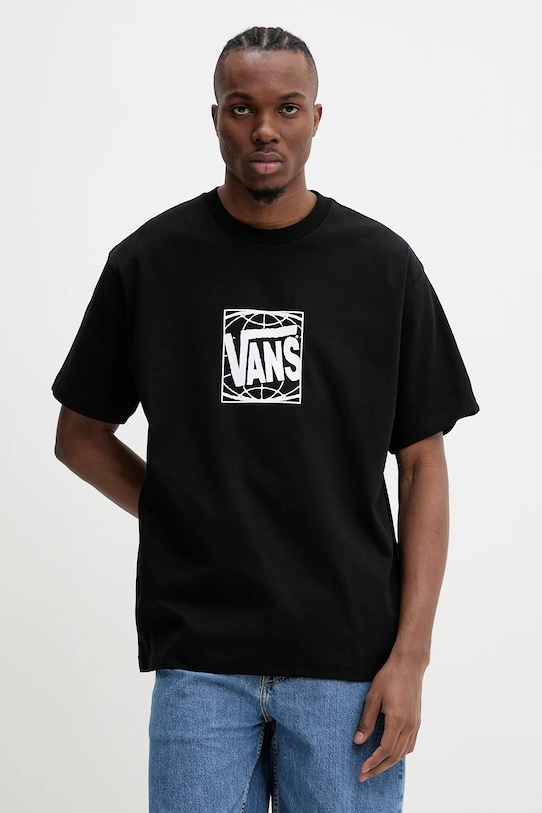 

Хлопковая футболка Vans, черный