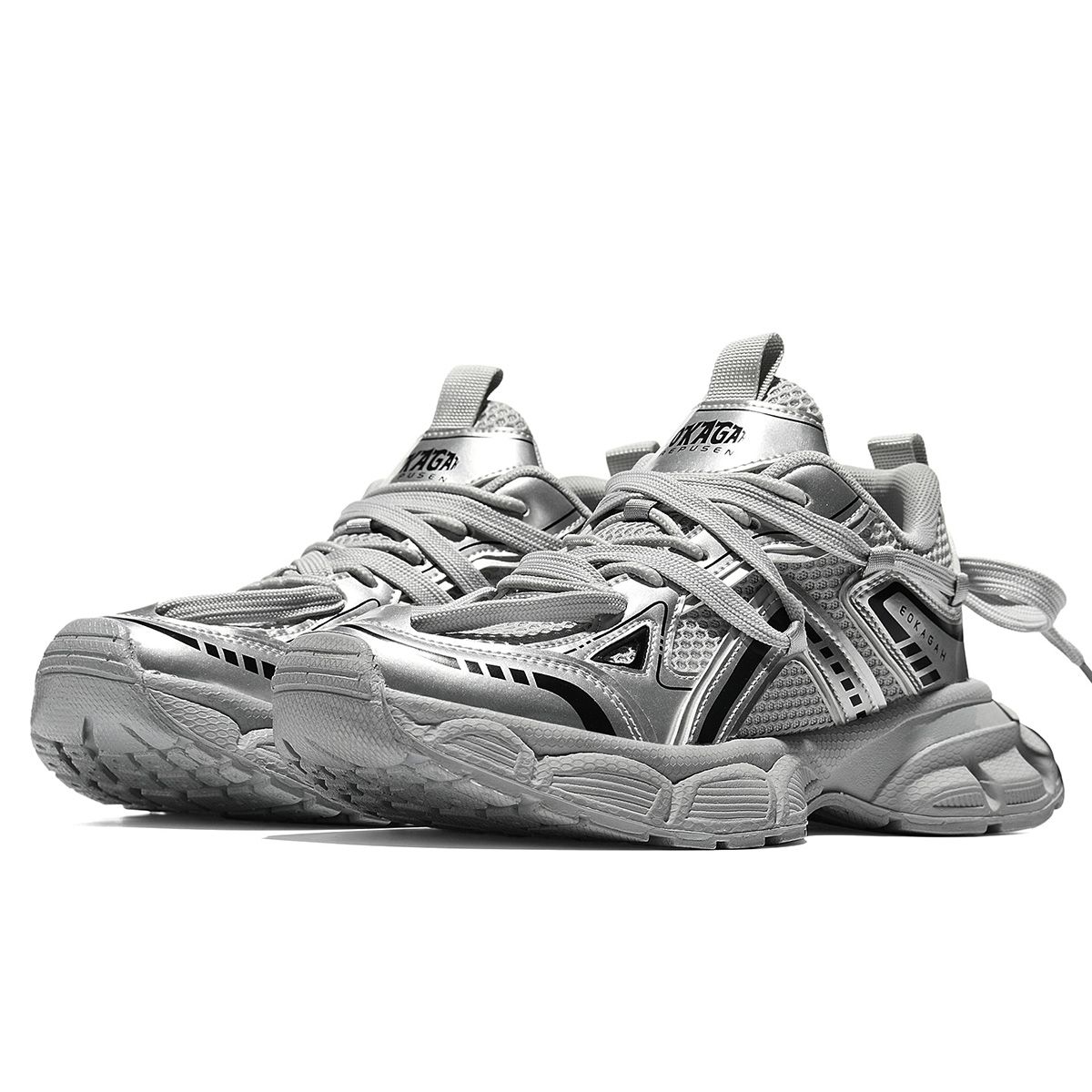 

DIKENROK Серебряные унисекс кроссовки на массивной подошве с низким верхом, увеличивающие рост, устойчивые к истиранию, легкие, дышащие, противоскользящие, цвет Silver[Breathable]