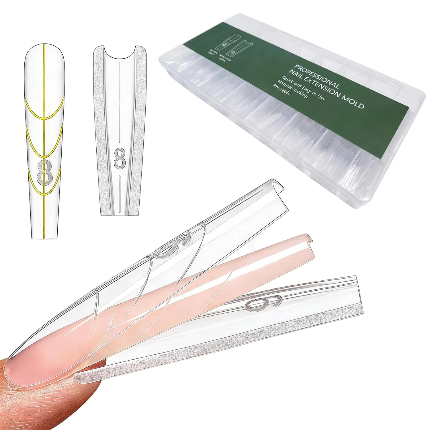 Стартовый набор Ceriselle Polygel Dual Tips для наращивания ногтей, 240 шт. Ceriselle
