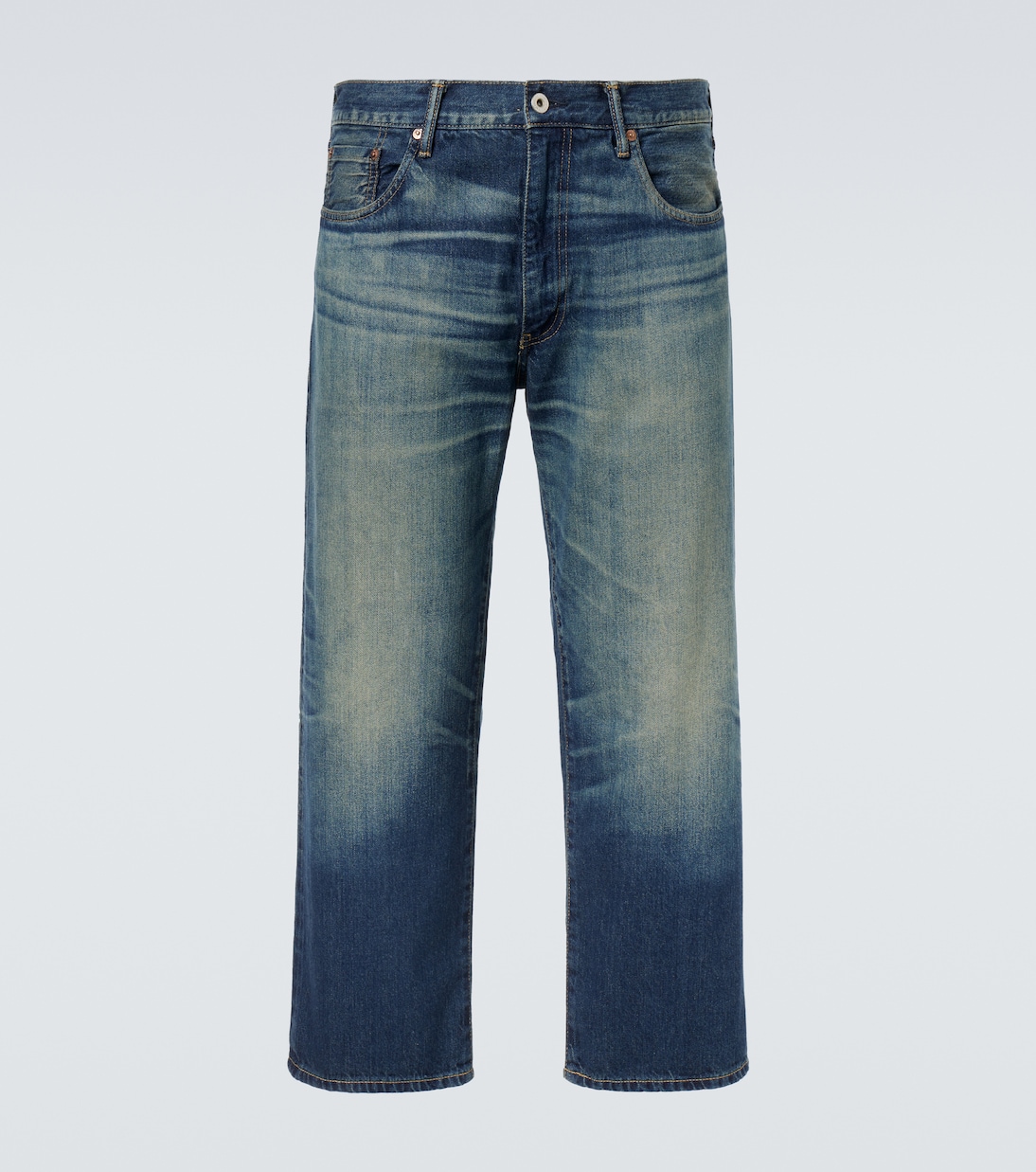 

Выцветшие прямые джинсы Junya Watanabe, Indigo B