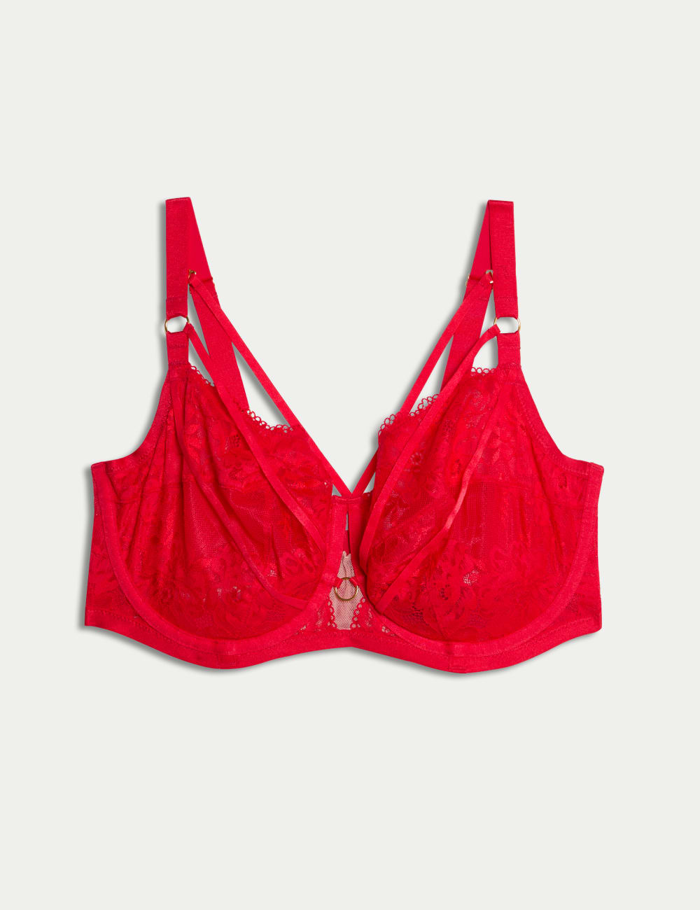 

Бюстгальтер-балконет удлиненной формы Vera Lace с косточками Boutique, ярко-красный