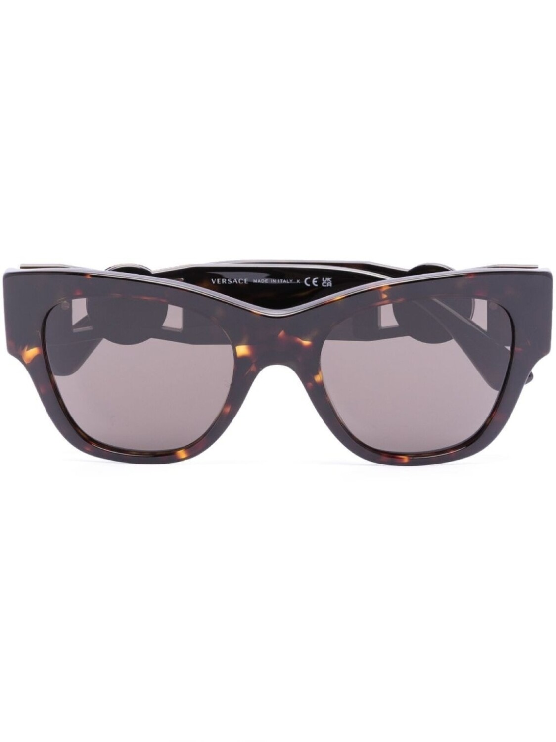 

Versace Eyewear солнцезащитные очки в круглой оправе с логотипом, коричневый