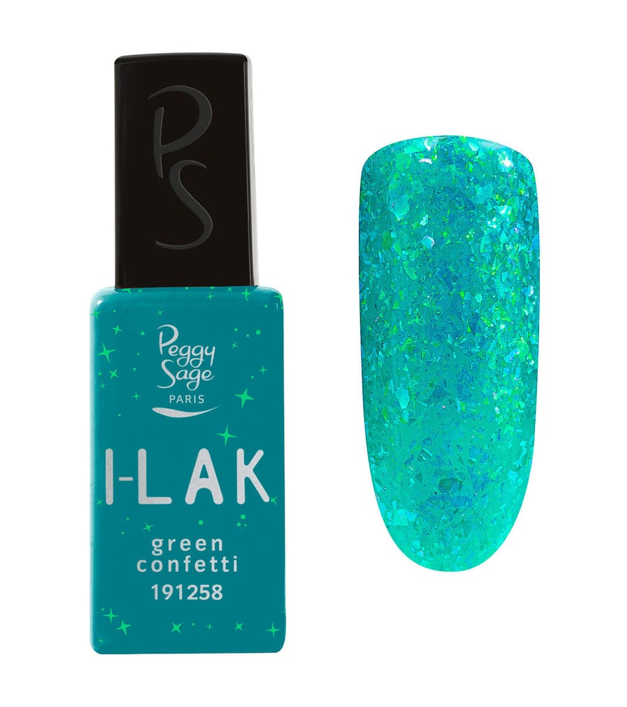 

Гибридный лак для ногтей I-LAK Green Confetti 11 мл Peggy Sage