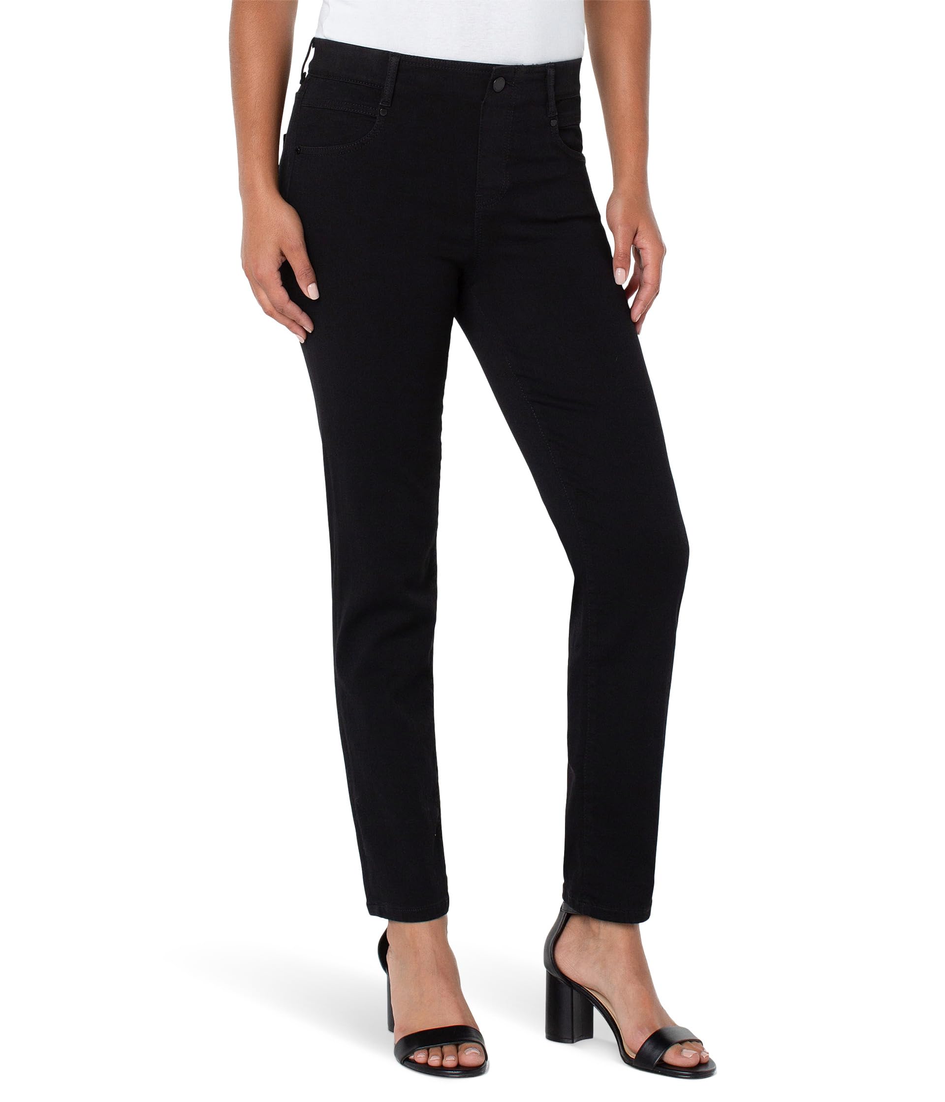 

Брюки Liverpool Los Angeles Gia Glider Pull-On Mid-Rise Slim, Over Dye Black