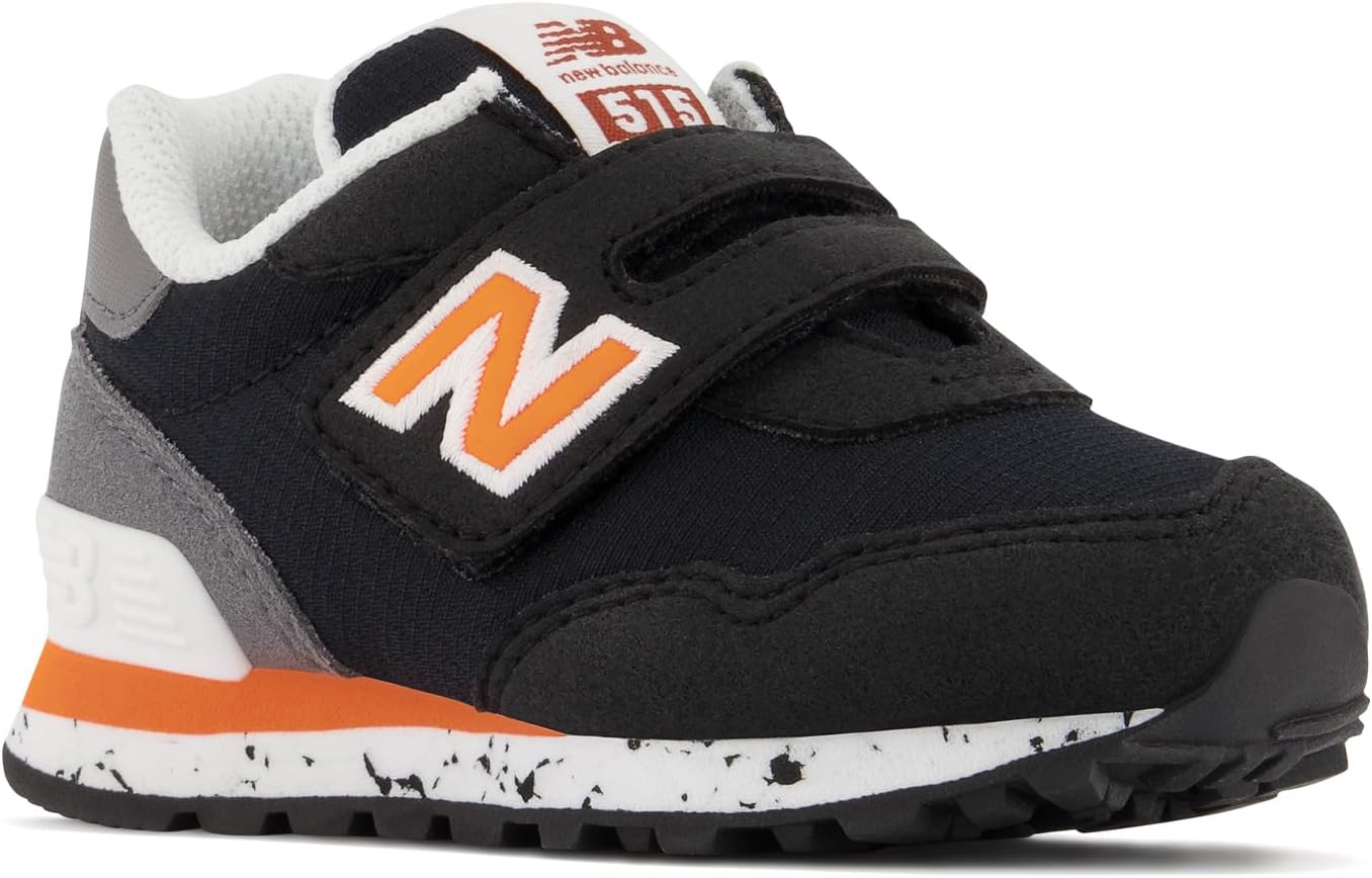 Детские кроссовки New Balance 515 V1 на шнуровке, черный/оранжевый — фото 2