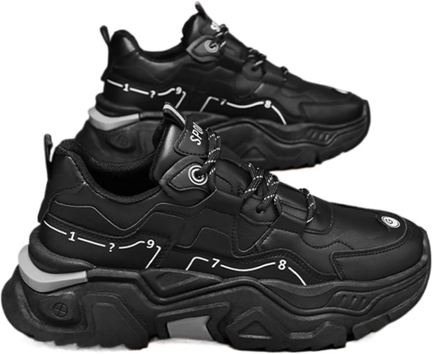 

Мужские дышащие кроссовки с шнуровкой, спортивные прогулочные туфли с мягкой подошвой, модные беговые кроссовки, удобные и комфортные, подходят для работы, тенниса и других спортивных занятий Houdbdol, черный