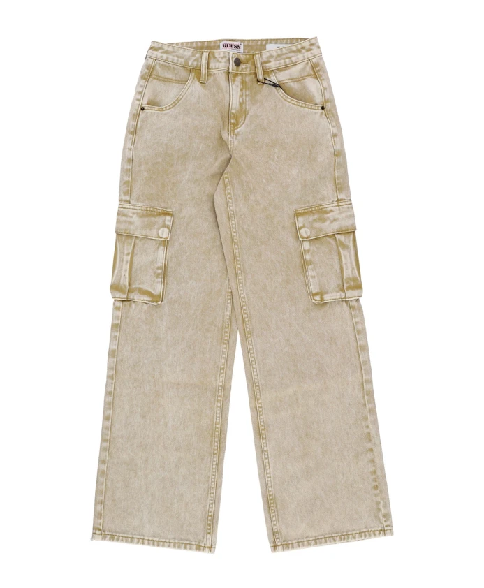 

Белые широкие джинсы-карго Guess, белый