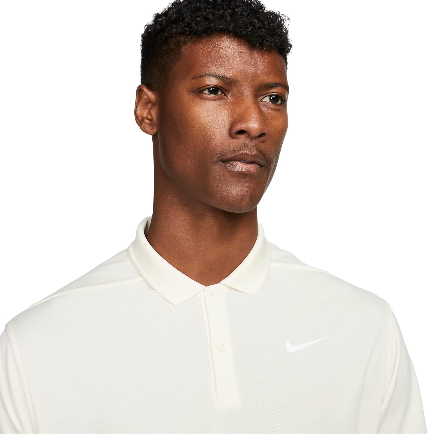 Мужская футболка-поло для гольфа Nike Dri-fit Victory Solid, Coconut Milk/White — фото 3