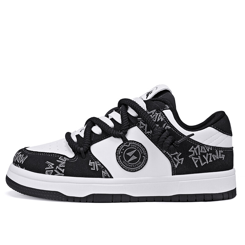 

Кроссовки SNOW FLYING Skateboarding Shoes Unisex Low-top, черный/белый
