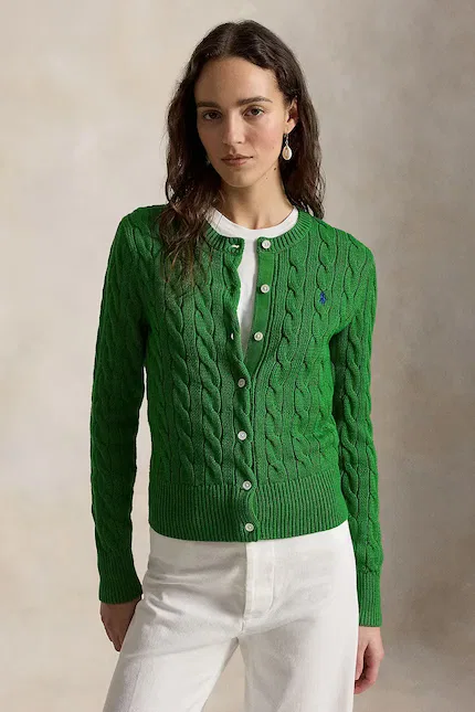 Кардиган вязаный Polo Ralph Lauren, зеленый