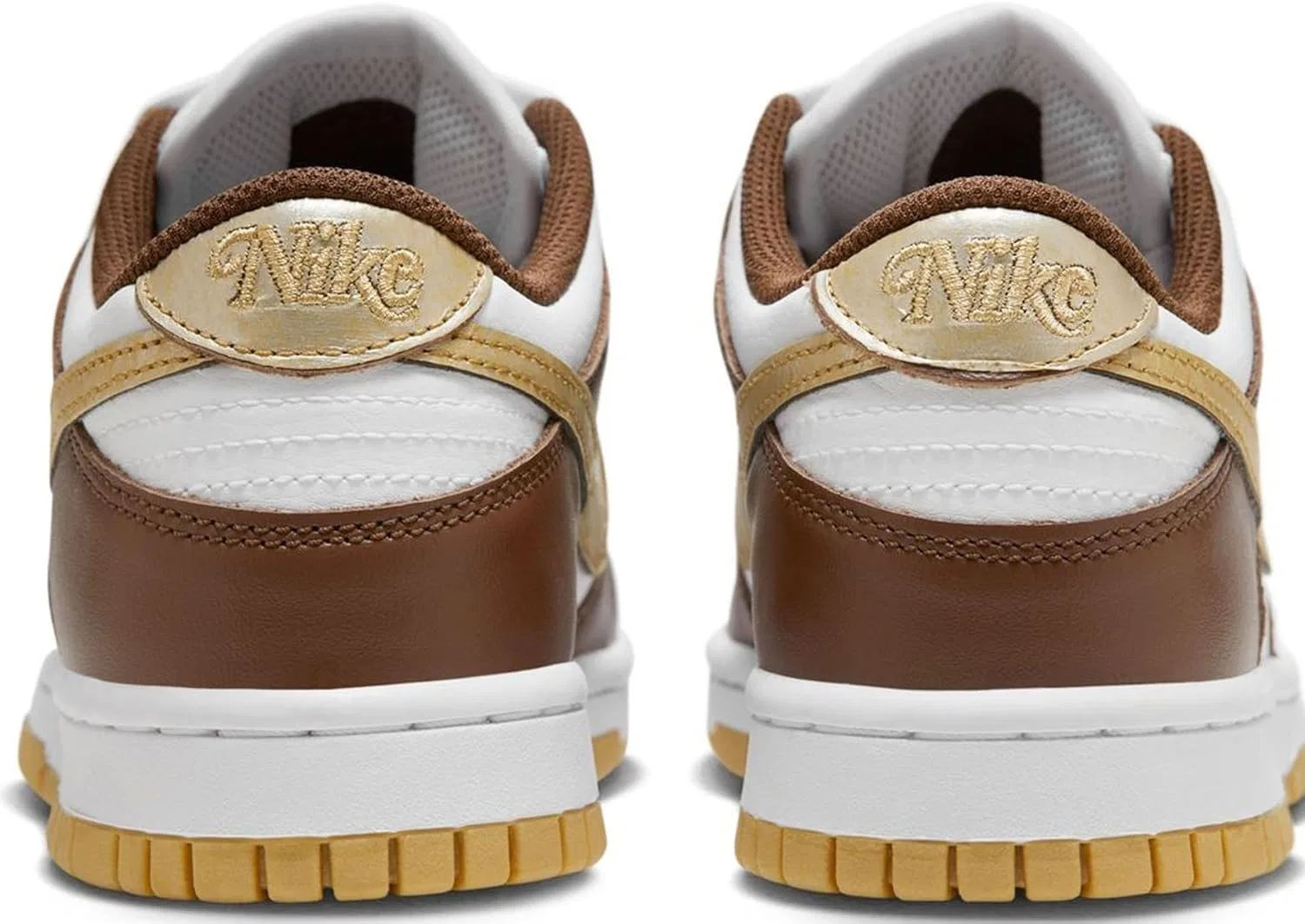 Детские кроссовки Nike Dunk Low, White/Metallic Gold-White — фото 4