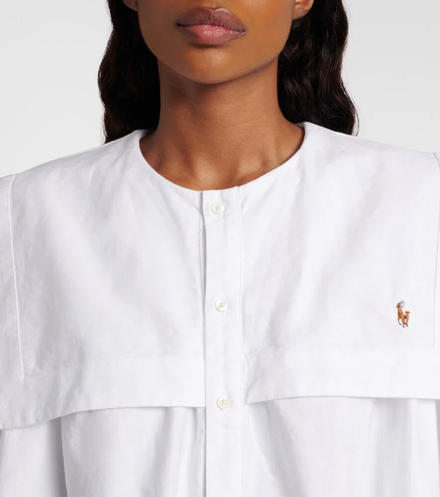 Хлопковая рубашка Оксфорд Polo Ralph Lauren, белый — фото 4
