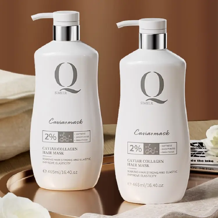 Qsimelr Маска для волос Caviar Collagen Egg White против пушистости и для гладкости 465 мл — фото 3