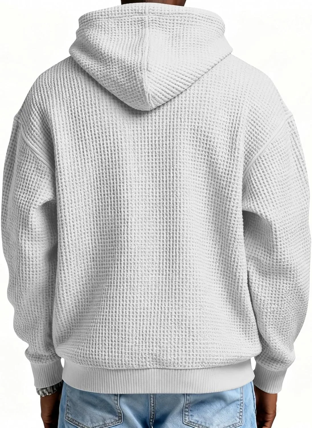 Толстовка с капюшоном Quarter Zip Waffle Knit Heavyweight с карманом — фото 3