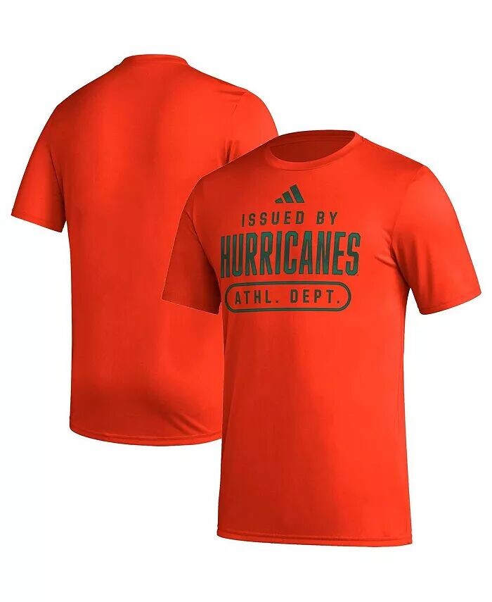

Мужская оранжевая футболка Miami Hurricanes Sideline AEROREADY Pregame adidas