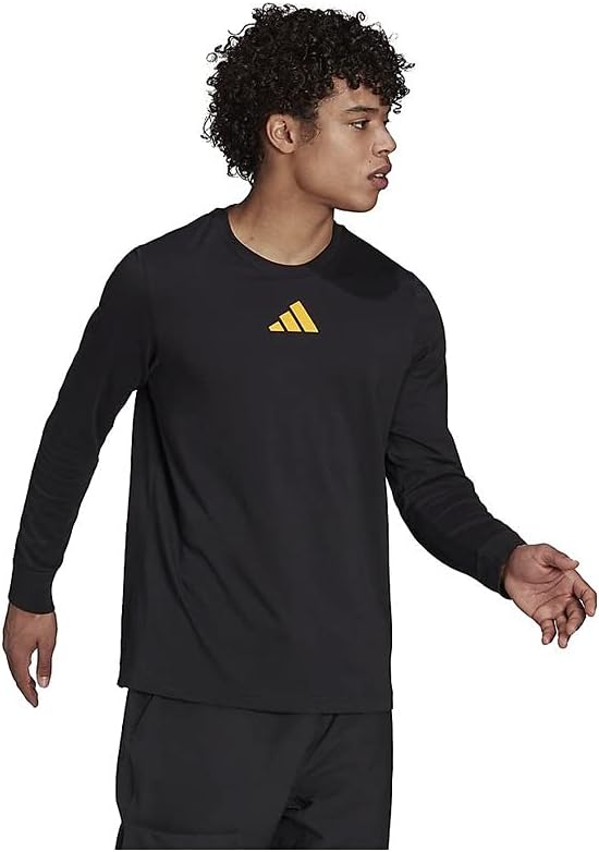 

Мужская футболка с длинным рукавом и графическим принтом Adidas JES37, черный