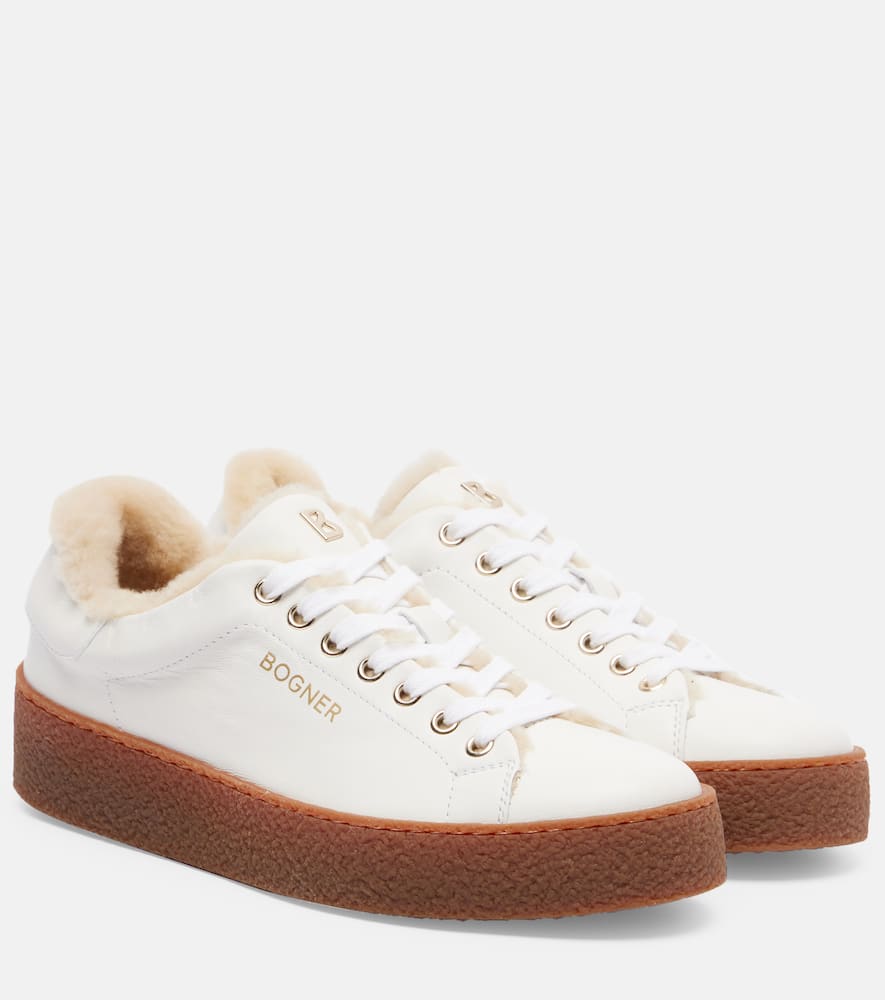 Кроссовки Lucerne из кожи с овчиной Bogner, White/Nature