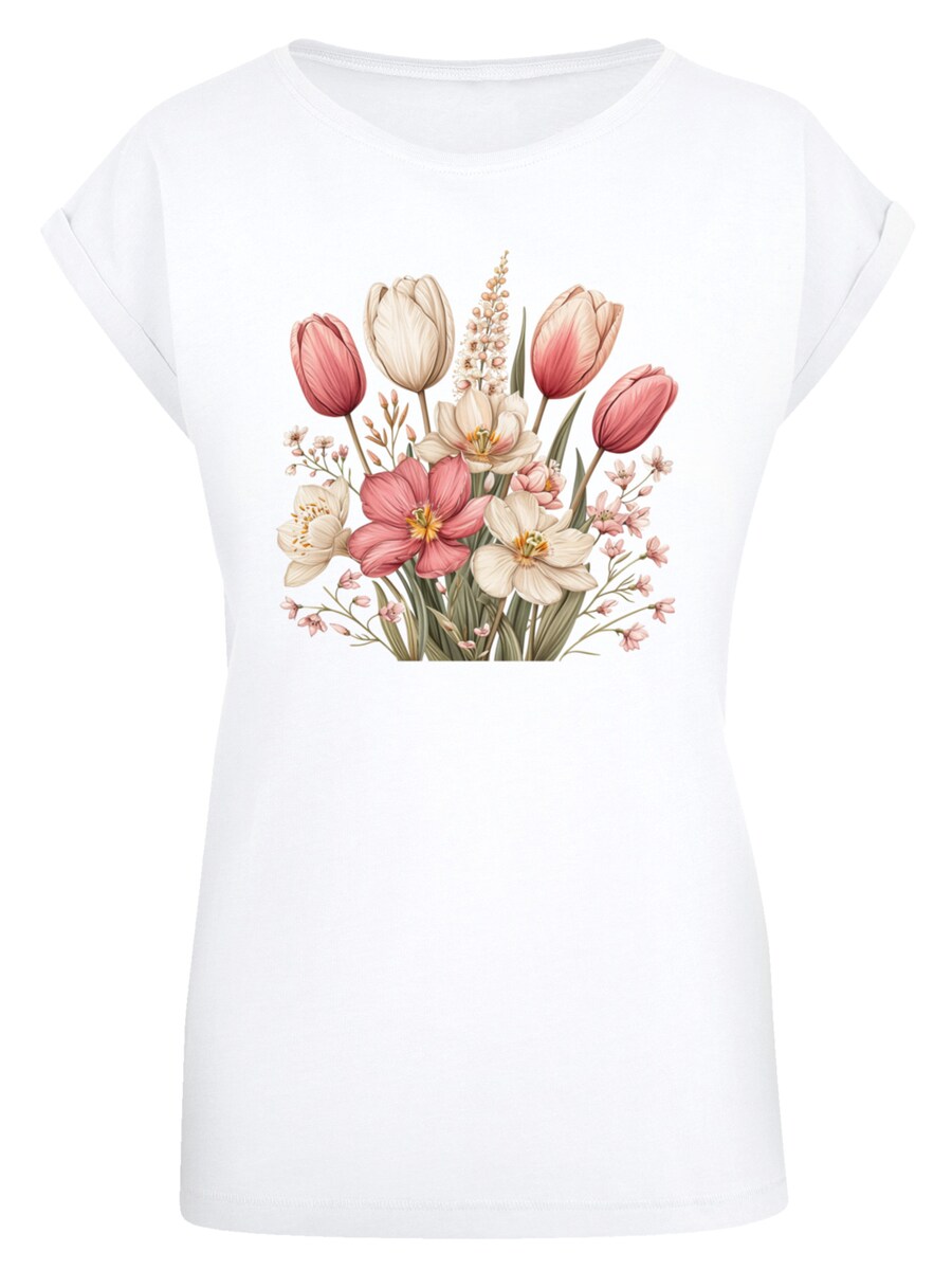 

Рубашка F4NT4STIC Rosa weißer Frühlingsblumenstrauß, белый