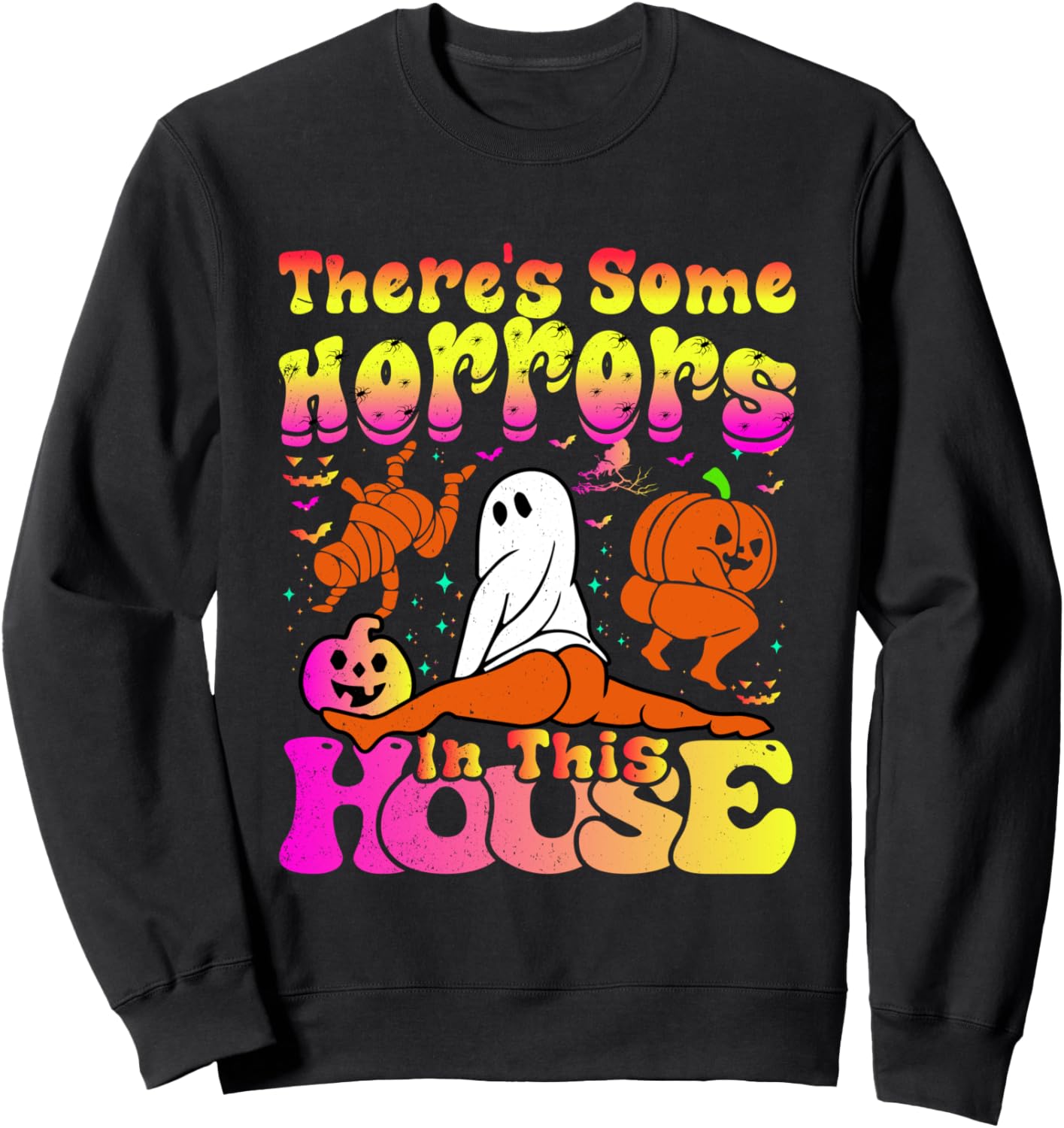 

Забавная толстовка на Хэллоуин с надписью «В этом доме творится что-то ужасное», черная There'S Some Horrors In This House Funny Halloween