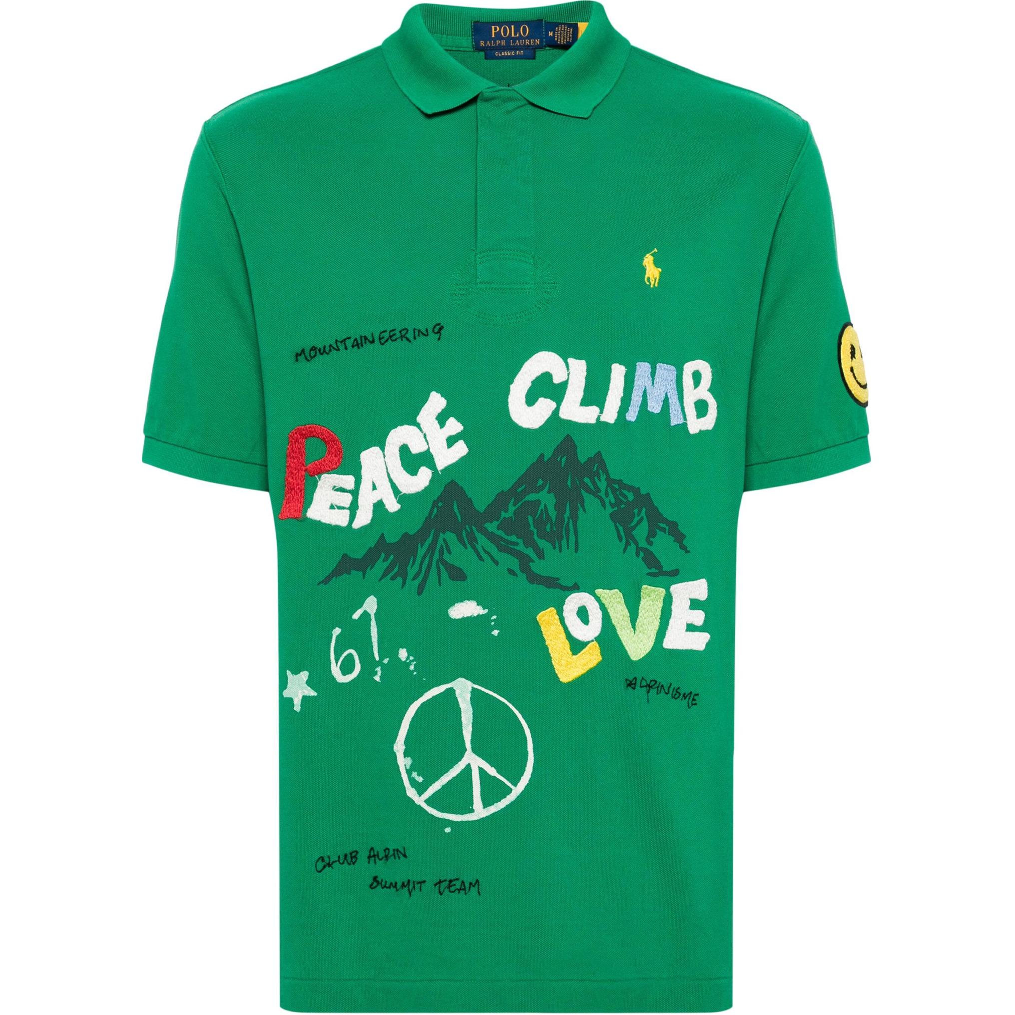 

Футболка поло Peace Climb Love Polo Ralph Lauren, зеленая