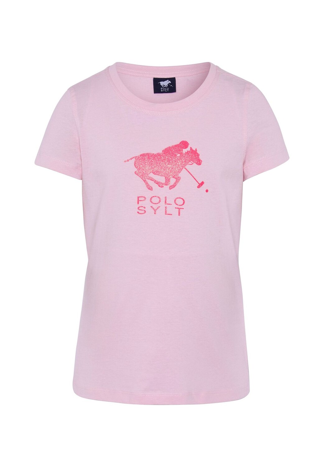 

Футболка с блестящим принтом этикеток POLO SYLT, цвет Pink Lady