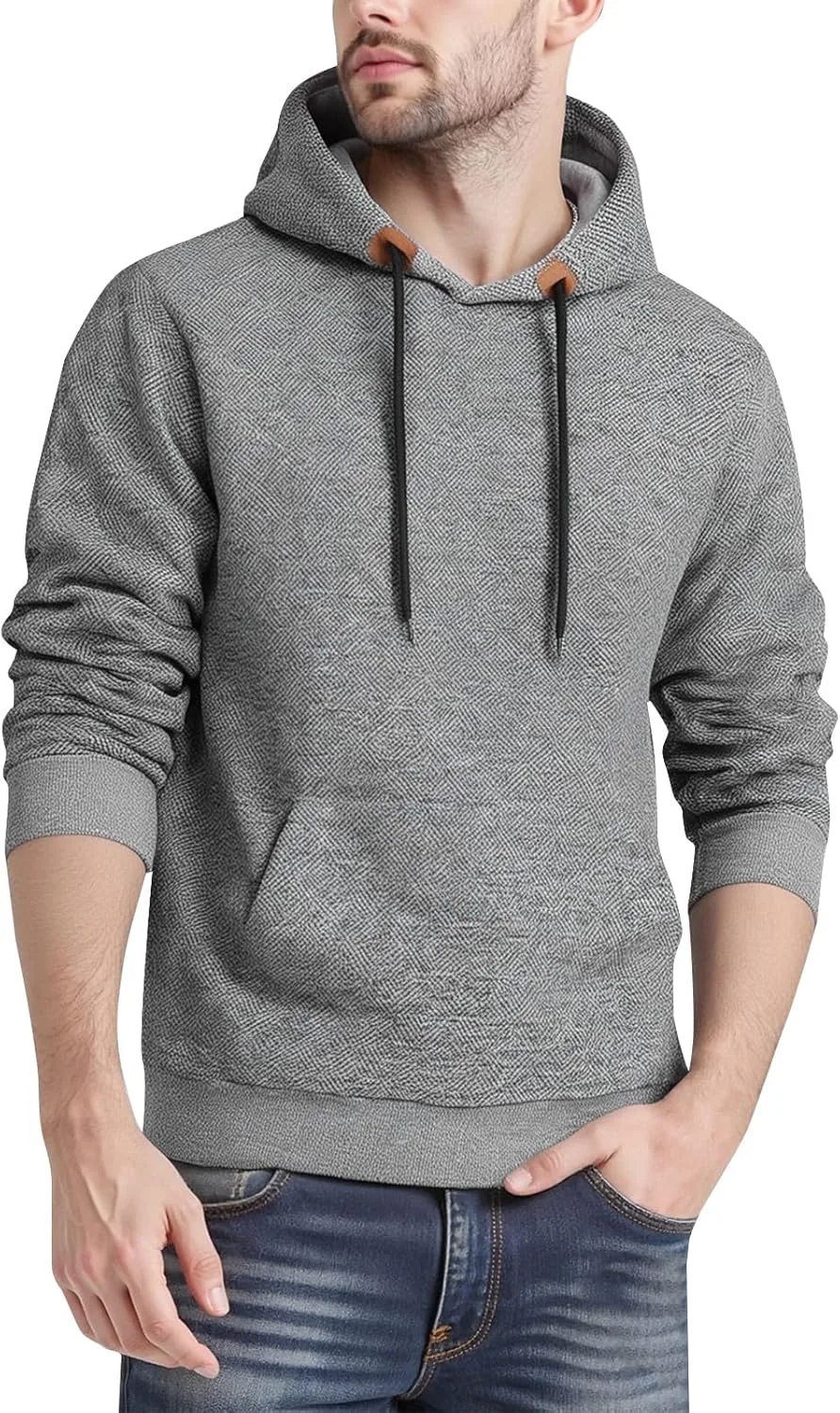 

Мужская хлопковая толстовка с капюшоном и карманом