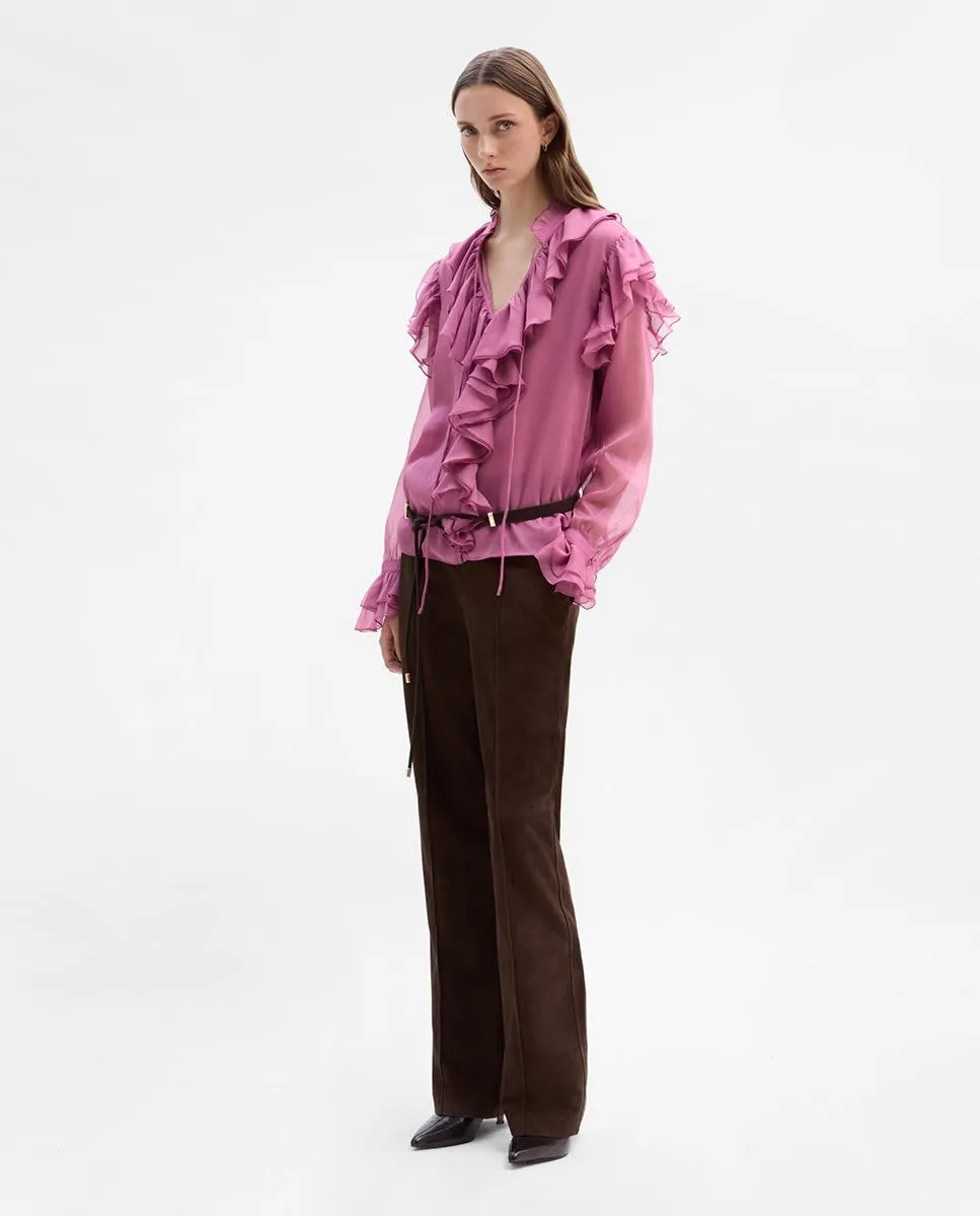 

Женская блузка с оборками из бамбулы Simorra, розовый