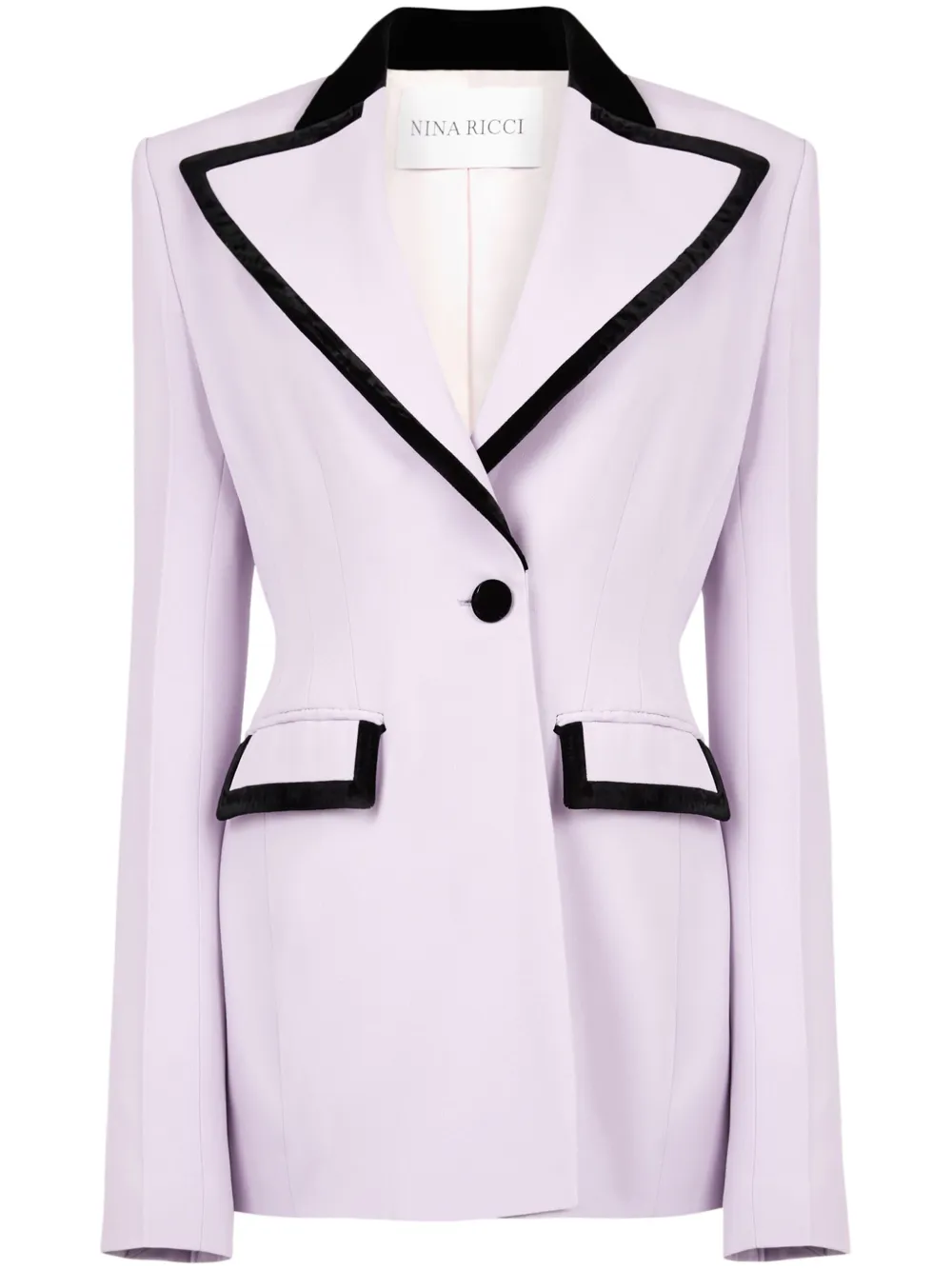 

Блейзер с бархатной окантовкой Nina Ricci, фиолетовый