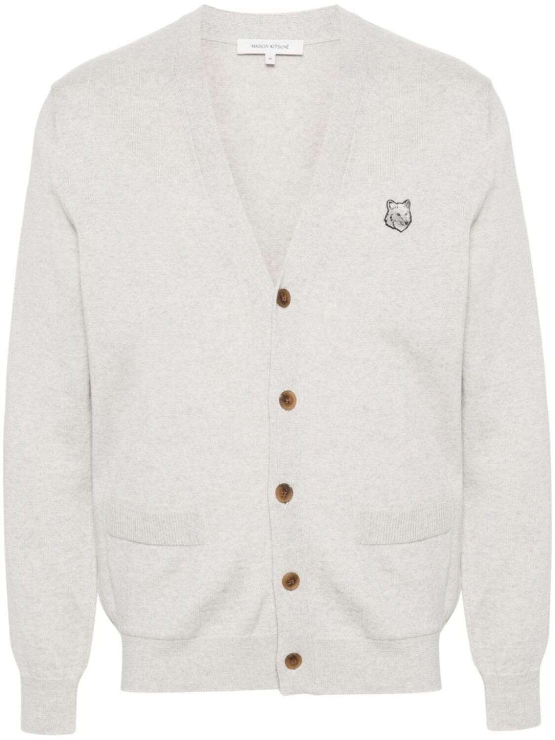 

Maison Kitsuné шерстяной кардиган Bold Fox Head, серый