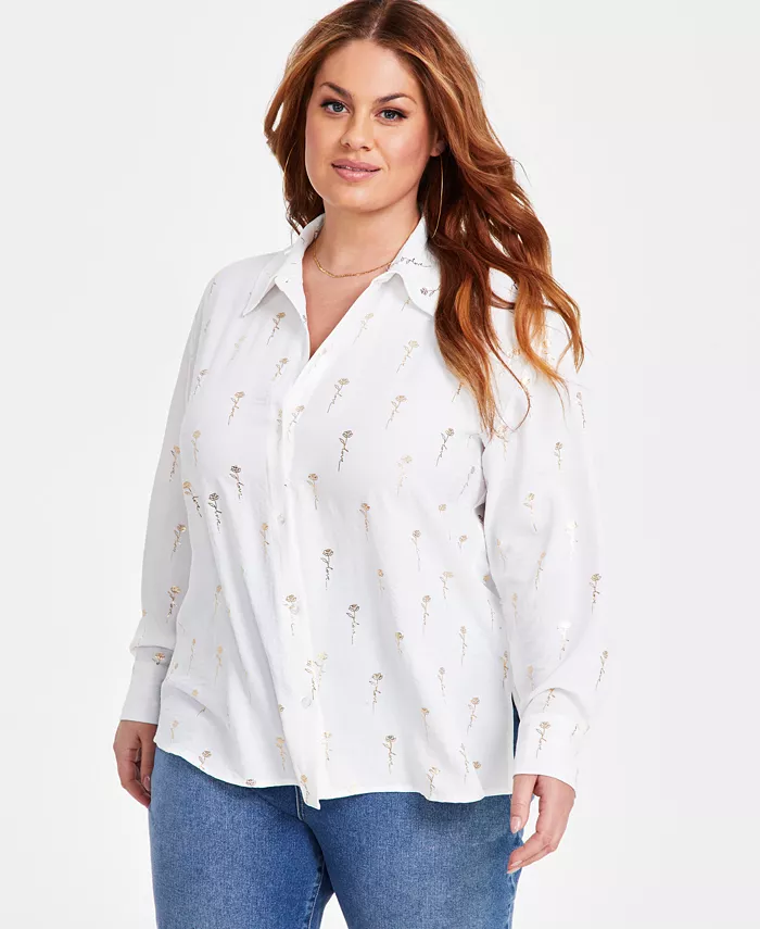 

Блузка с металлическим принтом Love-Script plus size Nina Parker, мультиколор