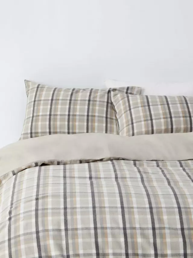 

Комплект пододеяльников John Lewis Rubin Brush Check Cotton Duvet, цвет natural