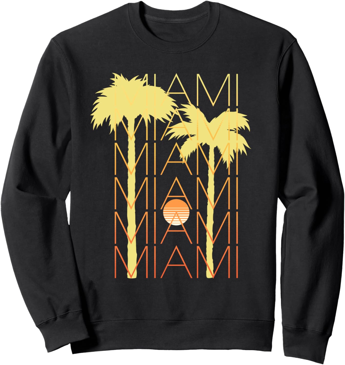 

Классическая винтажная толстовка с изображением заката в Майами, Флорида Surf Style Retro 80S Vintage Miami, черный